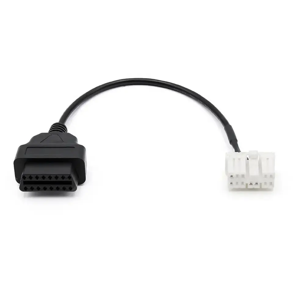 OBD 12 Pin to OBD2 16 Pin Connector Adapter Compatible with Tesla Model X/S 2012-2015