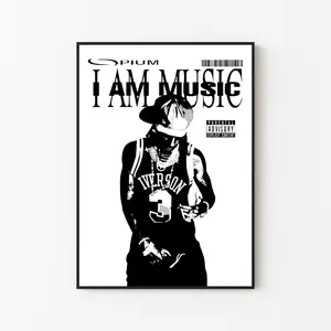 [New Music Decor - Sale Up To 40%] [Unframe] I Am Music Album Cover Art Poster, Stylish Trap Music Wall Art, Street Aesthetic Decor, Gift For Hip Hop Fans