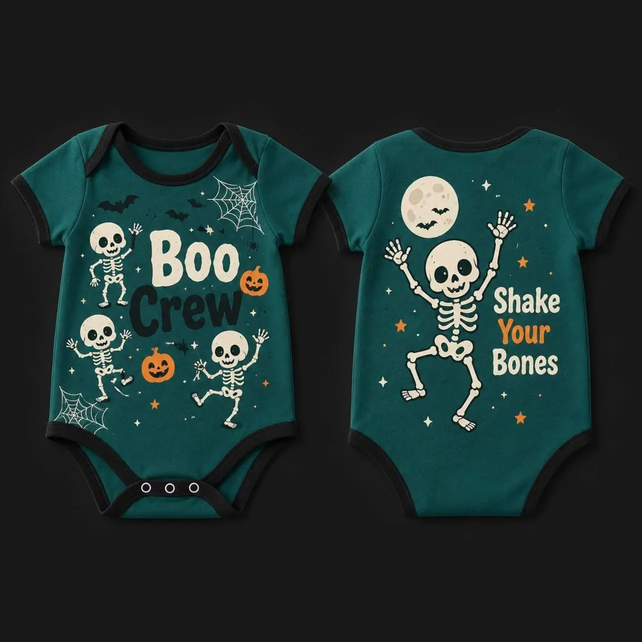 Halloween Baby Bodysuit, Boo Crew Skeleton Outfit, Shake Your Bones Infant Romper, Baby Boy Girl Halloween Gift, Spooky Costume for Kids Set L79