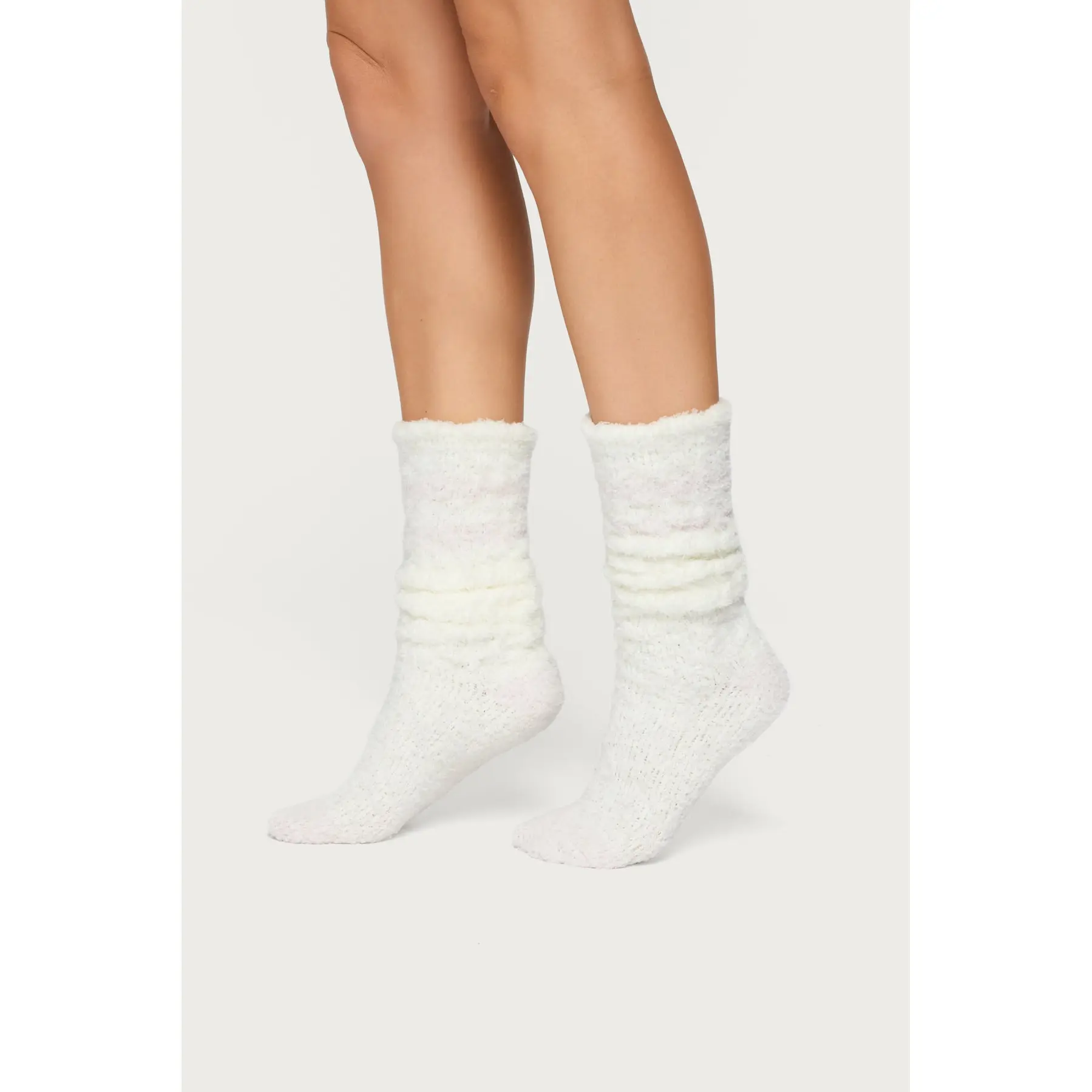 Stripey Fuzzy Scrunch Socks