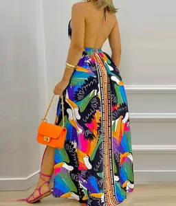 The Paris Dress - Sleeveless Maxi Boho Chic Summer Dress with Side Slit & Backless Design for Women's Casual Wear Machine Wash Gentle Womenswear Elegance