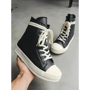 Men's Trendy High-Top Sneakers, Fashionable Design, Soft Rubber Sole, Detailed Features, Perfect for Trend-Chasing Style