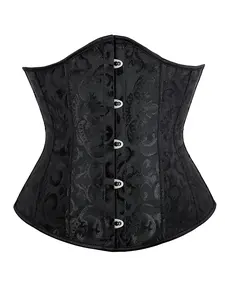 Women's Jacquard Fabric Lace Up Grommet Eyelet Corset Cincher Waist Trainer, Retro Fashionable Buckle Front Underbust Waist Trainer for Essential Daily Wear, Tummy Control Shaper for Women, Shapewear Underwear Womenswear Garment