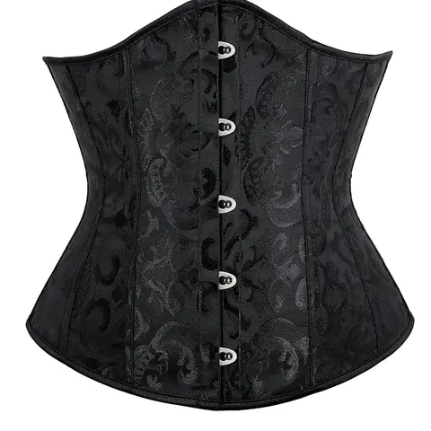 Women's Jacquard Fabric Lace Up Grommet Eyelet Body Shaping Corset Cincher Waist Trainer, Retro Buckle Front Underbust Waist Trainer for Daily Wear, Tummy Control Shaper, Tummy Control Faja for Women, Corset Style Shapewear