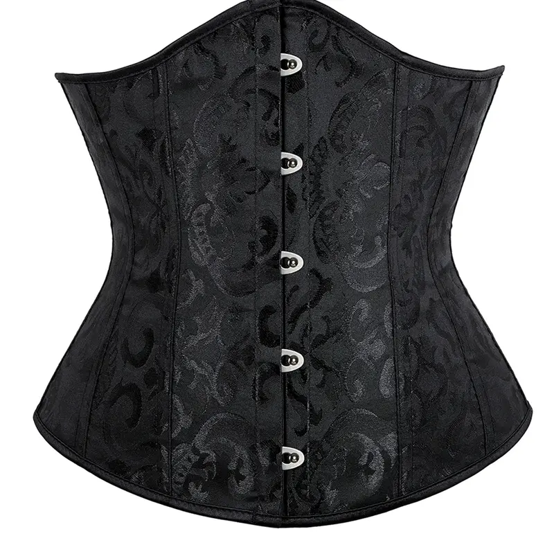 Women's Jacquard Fabric Lace Up Grommet Eyelet Body Shaping Corset Cincher Waist Trainer, Retro Buckle Front Underbust Waist Trainer for Daily Wear, Tummy Control Shaper, Tummy Control Faja for Women, Corset Style Shapewear