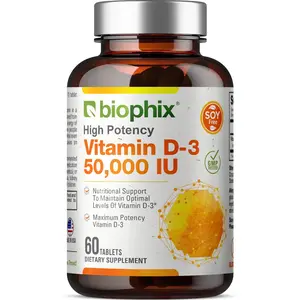 Biophix Vitamin D-3 50000 IU High-Potency 60 Tablets - Natural Healthcare Supplement for Bone Health & Immune Function - USA Manufactured, Organic Certified