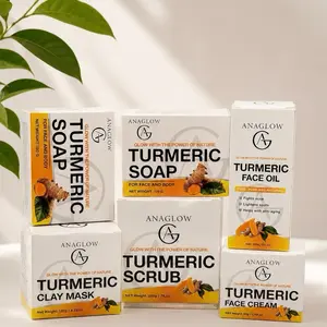 Turmeric Skincare Routine Set for Glowing Skin  | Soap, Scrub, Clay Mask, Face Cream & Face Oil