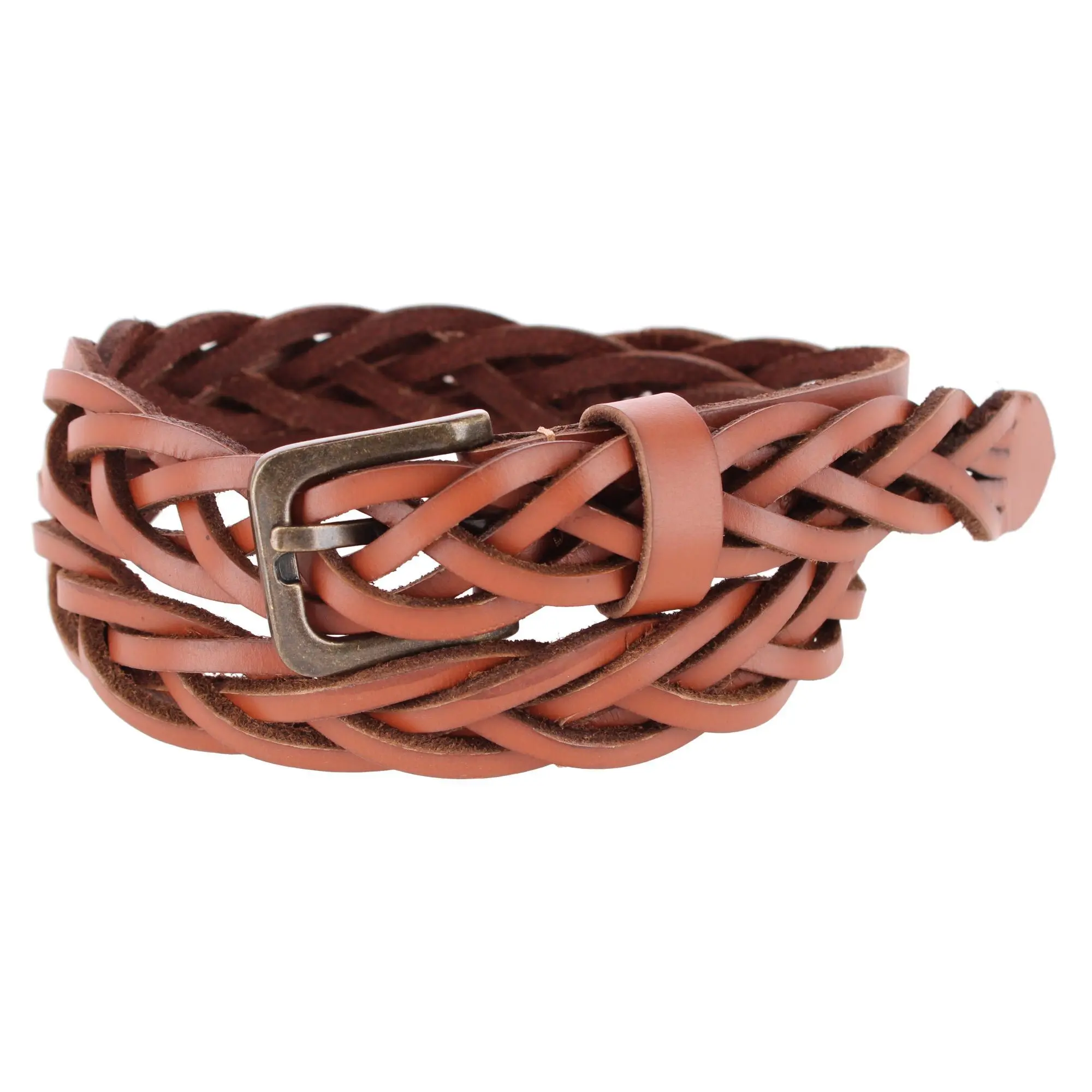 Timberland Women's 25mm Braided Casual Leather Belt - Female Accessory with Brass Tone, Classic Texture, Ideal for Daily Wardrobe Styling, Belts for Women, Embroidery, Heavy Duty