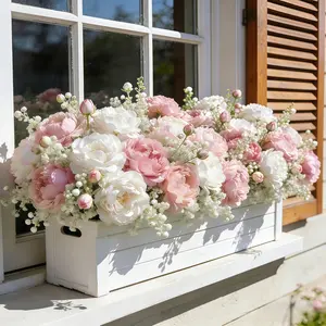 Bouquet of 610 Peonies & S'breath, / Mix, Ideal for Home Decor, Weddings, Valentines, Holidays, Artificial Spring Flowers, Flower Arrangements