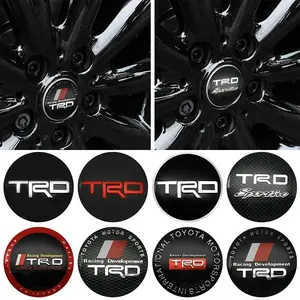 4pcs 56mm Car Styling Wheel Center HUB Caps Stickers, Emblem Badge for Toyota Trd Sport Aygo Yaris Corolla Rav4 Chr Auris Prius Hilux Avensis, Car Decals
