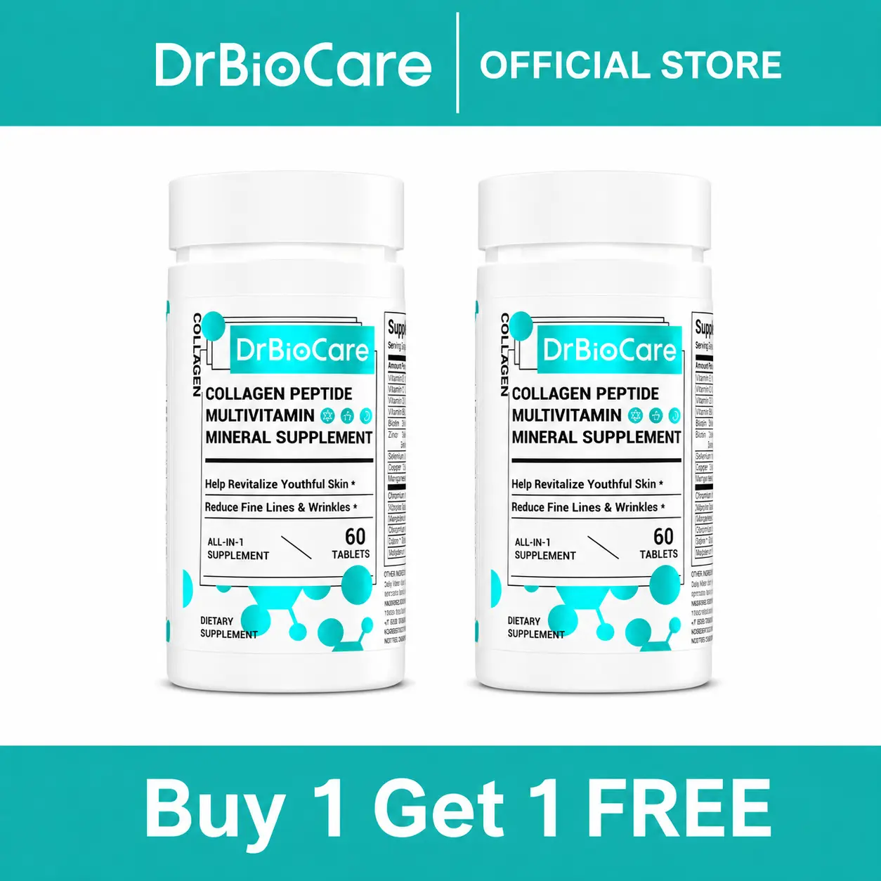 [BXGX FREE] DrBioCare Collagen , Vitamin & Mineral, Contains Vitamin d3, Vitamin C, Probiotics, Vitamin E, Vitamin b & Multivitamin