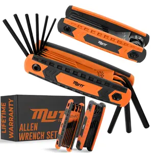 17pc Folding Allen Wrenches Sets | Includes Metric and SAE Hex Key Sets