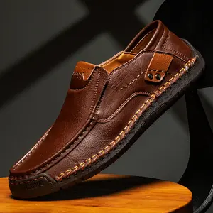 Men's Casual Leather Loafers Slip-On Dress Shoes Driving Moccasin Walking Shoes