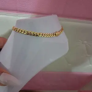 14 k gold plated anklet ,6 mm thick and 9.5 cm long