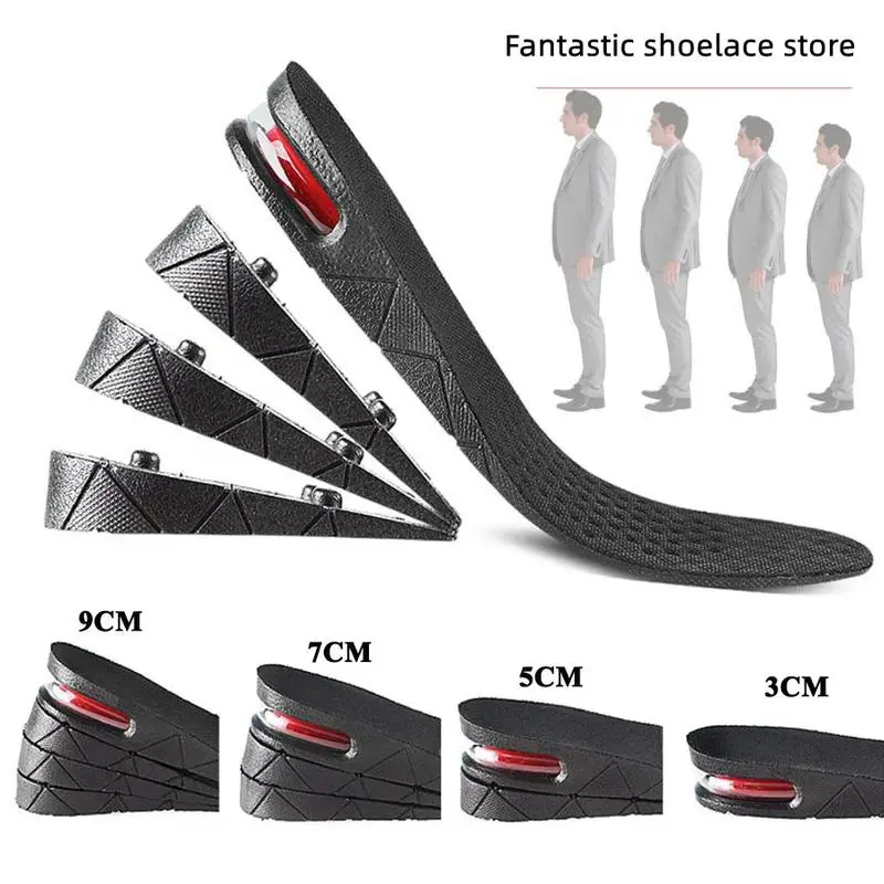Height Increase Insole Invisible Heightening Template Air Cushion Shoe Inserts Variable Height Insoles Adjustable Cut Foot Pad Height Boosters for Women Men
