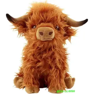 Summer Highland Cow Plush Toy,Simulation Stuffed Toy,Fluffy Toy,Animals Decoration Toy,Cute Stocking Stuffers,Home Decorative Ornament Toy, Best Gifts, Birthday Gift.