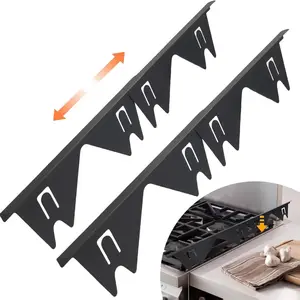 Stainless Steel Stove Gap Covers (2PCS), Stove Gap Filler for Kitchen Oven Counter Side Gap, Range Trim Kit, Easy Clean and Heat Resistant, Adjustable Length 13.8" to 27.5"