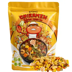 CHIRAMEN Seafood Veggie Mix Dried Ramen Toppings, Shrimp, Fishcake, Imitation Crab, Squid, Plant-Based Beef, Eggs, Cabbage, Shallot, Carrot, Perfect for Cup Ramen Noodles