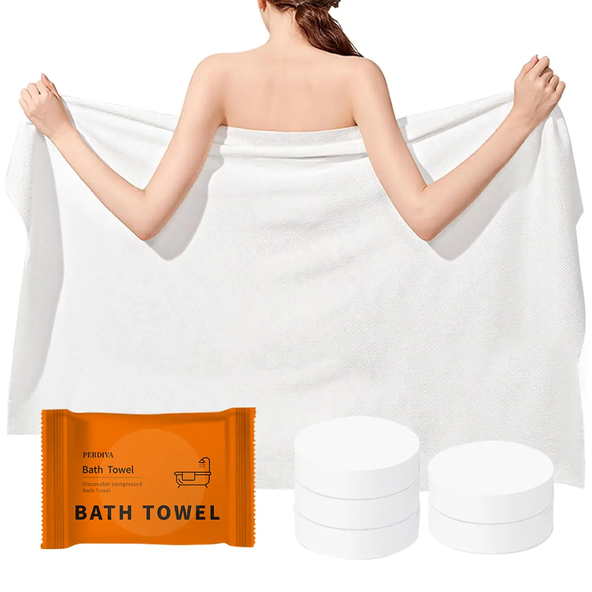 Disposable Bath Towels, 5 Pack of Large 27.5" x 55" Body Towels, Eco-Friendly & Individually Wrapped for Travel and Gym Sessions