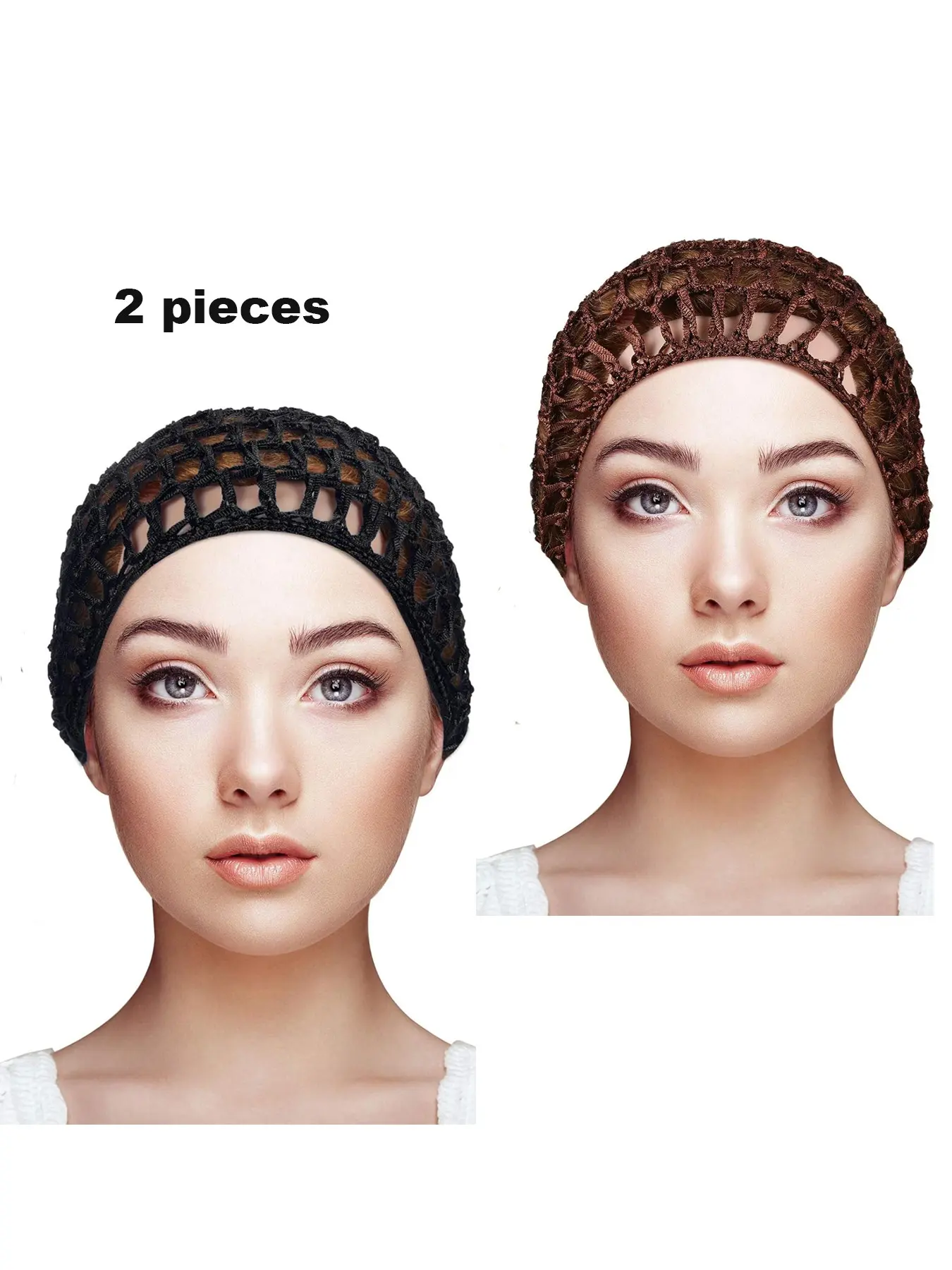 Women's Mesh Crochet Hair Net, Rayon Knit Snood Hat, Thick Short Design, Perfect for Sleeping & Daily Use, Stylish Hair Accessory, Sleeping Cap