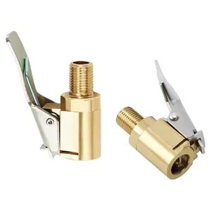 2 Pack Tire Air Chuck Adapter – Brass Locking Inflator Nozzle with Clip for Air Compressor