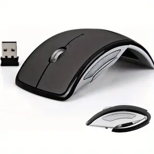 Wireless Folding Mouse - 2.4Ghz Receiver / Optical Tracking / Collapsible / Ergonomic Design / Portable / Suitable for Laptops And Desktops