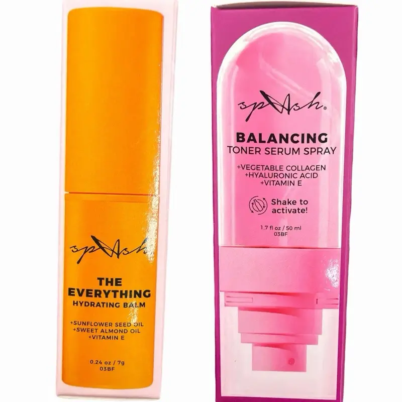 The Everything Hydrating Balm & Balancing Toner Serum Spray Spa Ash Set - Moisturizing with Sunflower Seed Oil & Hyaluronic Acid for Ultimate Moisture