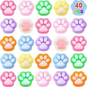 5/20/40pcs Colorful Cute Mini Cat Claw Stress Relief Squishies Party Toys, Stress Relief Fidgeting, Random Colors, Perfect for Parties and Relaxation, Stress Relief Gadgets