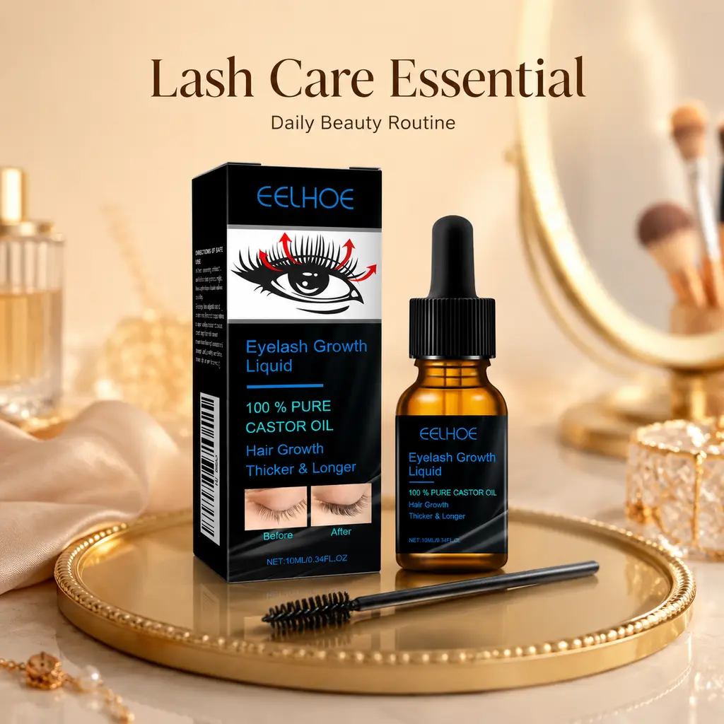 Eyelash Growth Serum, 7-Day Fast-Acting Enhancer for Longer, Thicker Lashes & Eyebrows, Transparent Eyelash Lift Beauty Product with Repair Benefits for Daily Use, Cosmetic Brush-Infused