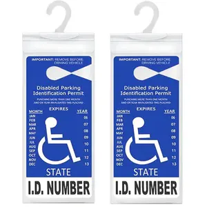 2Pcs Handicap Placard Holder Transparent Disabled Parking Permit Placard Sleeves Cover Protection Vehicle Car Accessory