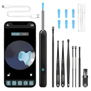 Portable Visible Ear Spoon Kit, HD Ear Cleaning Camera Set with Light, Includes 8 Tools, Earwax Removal Tool, Compatible with iPhone & Android Phones