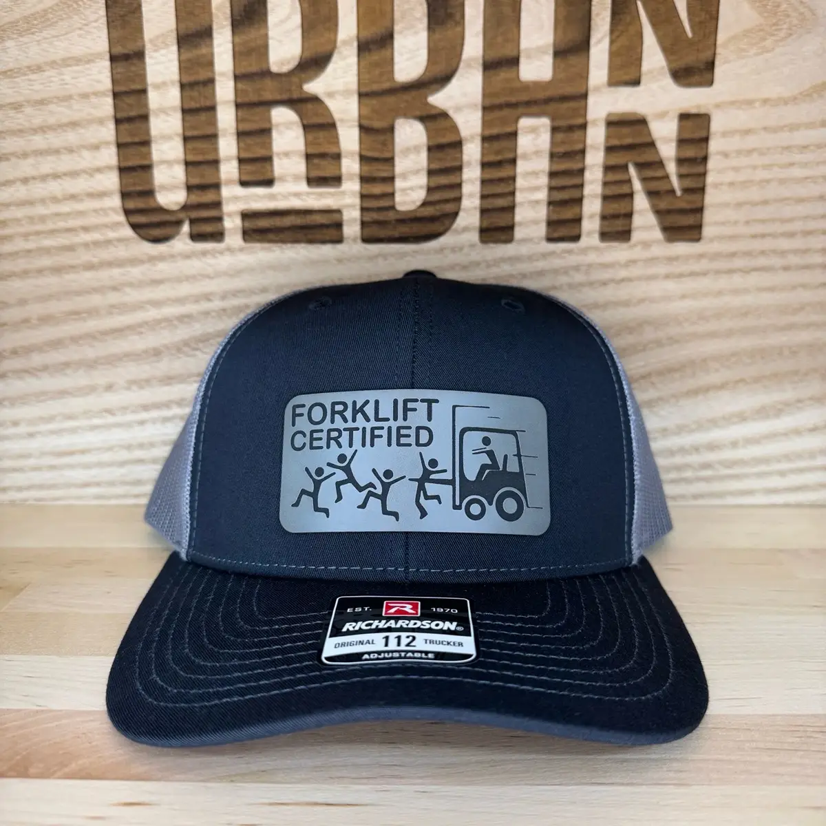 Certified Forklift Funny Trucker Style and FlexFit Hat Custom Leatherette Patch trucker hat unisex hat knit beanie