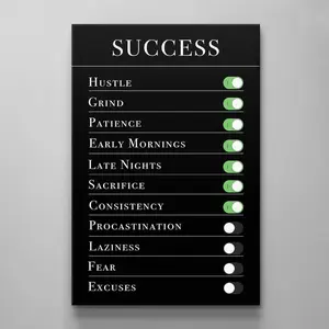 Success Rules Motivation Wall Art Decor Inspirational  Print Home Wall Decor Business Office Art Acrylic Poster Motivational Quotes