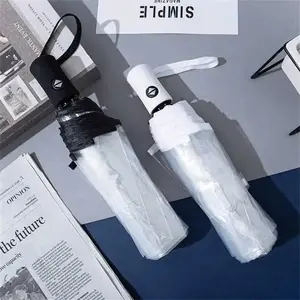 Korean Mini Umbrella with Three-Fold Japanese Cherry Blossom Design Rainproof & Windproof Transparent Umbrella for Women