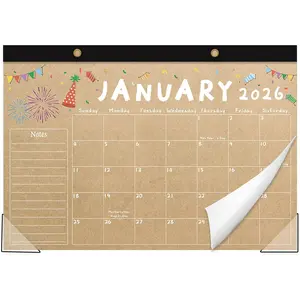 Desk Calendar 2026-2027, 18-Month 17" x 12" Wall/Desk Planner, Jan 2026 - Jun 2027, Thick Paper, Corner Protectors, Hanging Rope,  for Office, School,