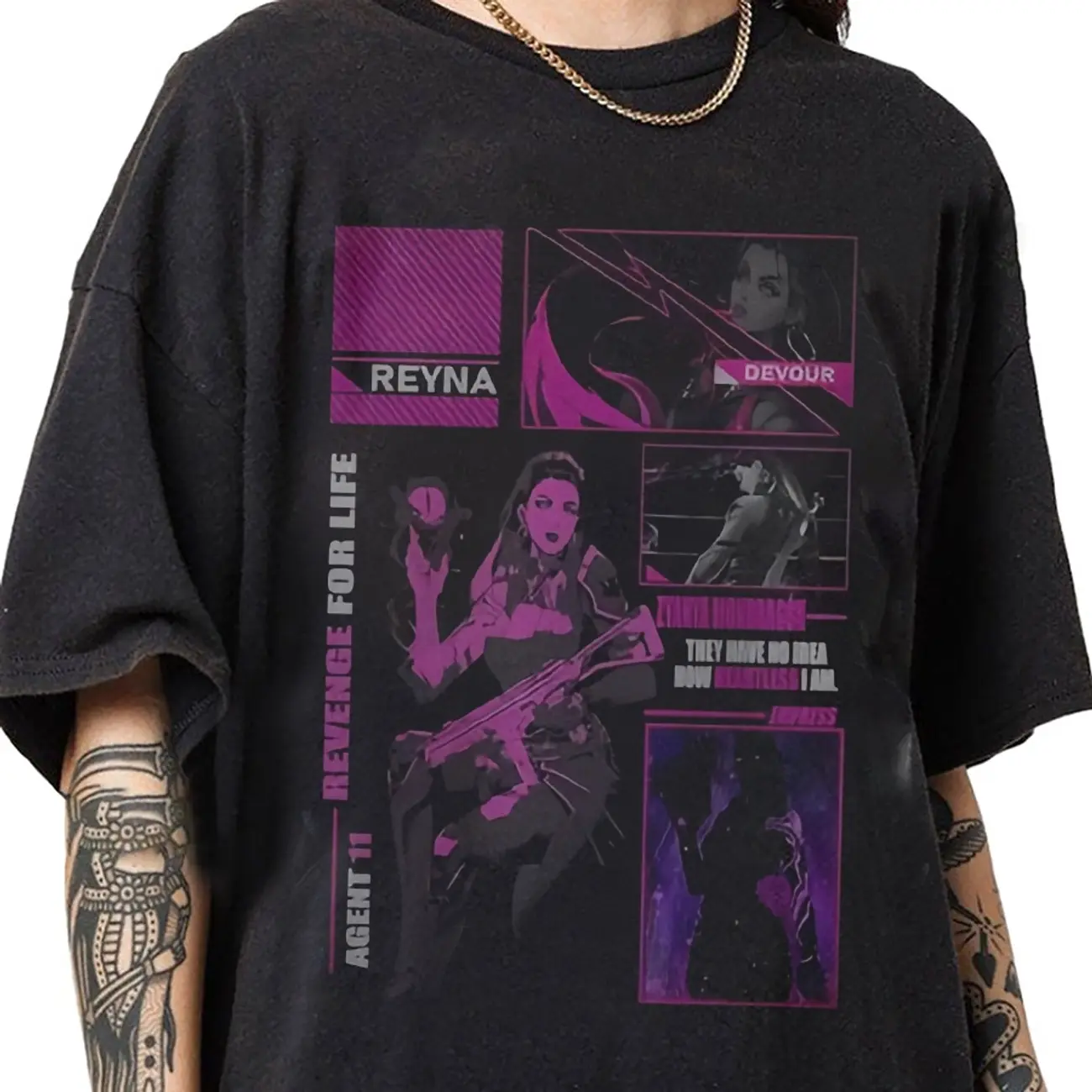 Reyna Main Graphic Tee for Valorant Gaming Fans PDU