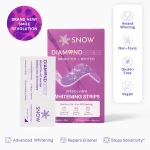 SNOW Instant Purple Diamond Dissolving Teeth Whitening Strips | Color Correcting Technology | Enamel Safe & at Home Dental Hygiene | Lavender Flavor
