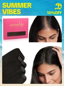 WENNALIFE Scalp Hair Fill Ins Human Hair Clip in Hair Extensions 14-18 Inch 10g-30g Light Blonde Highlighted Golden Blonde Remy Thinning Hair Fill Ins Soft Silky Texture Easy Clip-In #Summervibes