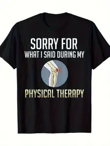 Men's Post-Surgery Recovery 100% Cotton T-Shirt - Breathable Lightweight Knee Replacement Shirt with Graphic Print, for after Surgery Care & Daily Wear, Doctor-Recommended Fit
