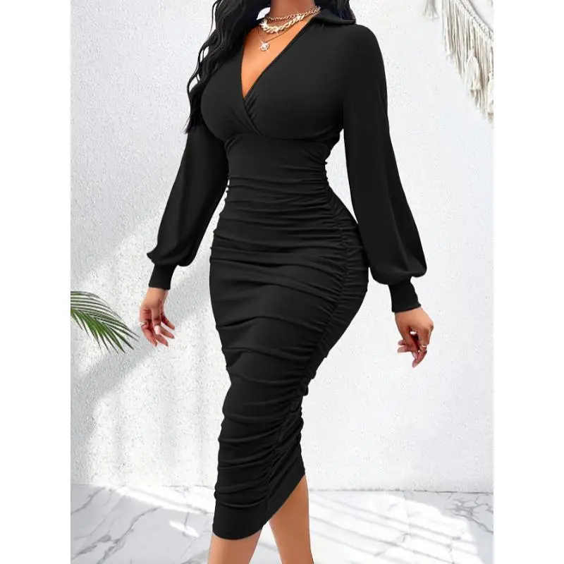 did you mesh me ruched midi dress black fashion nova - TikTok Shop