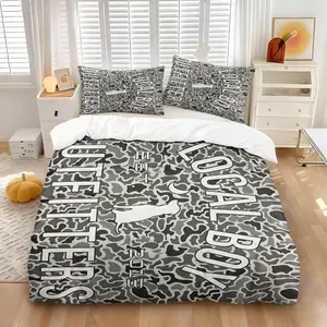 Local Boy Outfitters Grey Camo Duvet Cover Set, 1 Duvet Cover + 1/2 Pillowcases, No Core, Soft Comfortable Breathable Skin-Friendly Print Bedding, All Season Perfect for Teens & Young Men Bedroom Decor