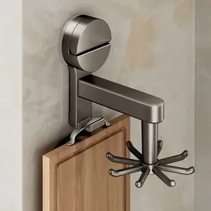 2-pack, sturdy suction cup kitchen storage solution - can be installed without drilling holes, Removable Hooks, 360 ° rotating hooks save space on cabinet doors or walls - Wall Mount Compatible, can accommodate pots, shovels, spoons, practical hooks