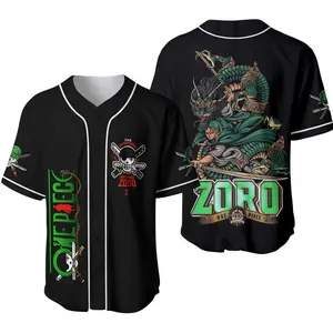 Full Print Zoro The Swordman Baseball Jersey & Women, Baseball Jersey for Men and Women, Baseball Jersey Style