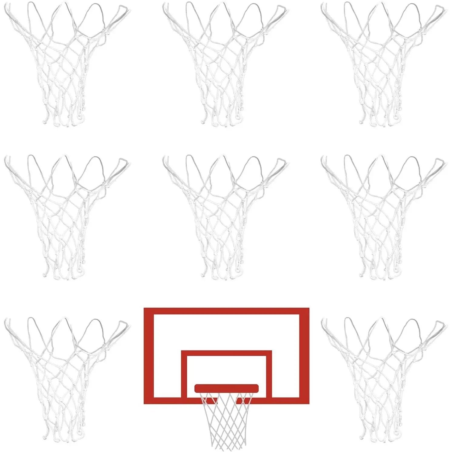 8 count Mini Basketball Nets Replacement for 8"-10.25" Basketball Rims Nylon Small Basketball Hoop Net
