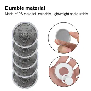 20 Sets 46mm Coin Collection Case Round Easy to Carry Lightweight Coin Collection Capsule Case for Gifts