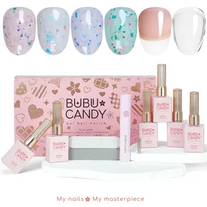 15ml 6PCS Kit Glitter Solid Gel Nail Polish Set - Jade Waist Butterfly with Base & Top Coat, HEMA/TPO Free,Quick-Drying DIY Nails Nail Art, Liquid Gel Nails, DIY Manicure Gift,2026 Spring New Arrivals