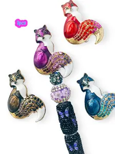 1pcs DIY Creative Fox Charm, Handmade Heart Gift, Animal Print, Suitable for Phone Chain, Keychain, Pen Holder, Car Hanging Decor, Fashion Jewelry Accessories