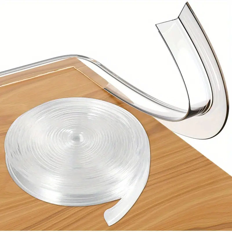 1 Roll Self-Adhesive, Cuttable Plastic Corner Guard, Corner Protectors with Smooth Metal Finish - Phthalate-Free, Ideal for Table Edges, Wall Corners