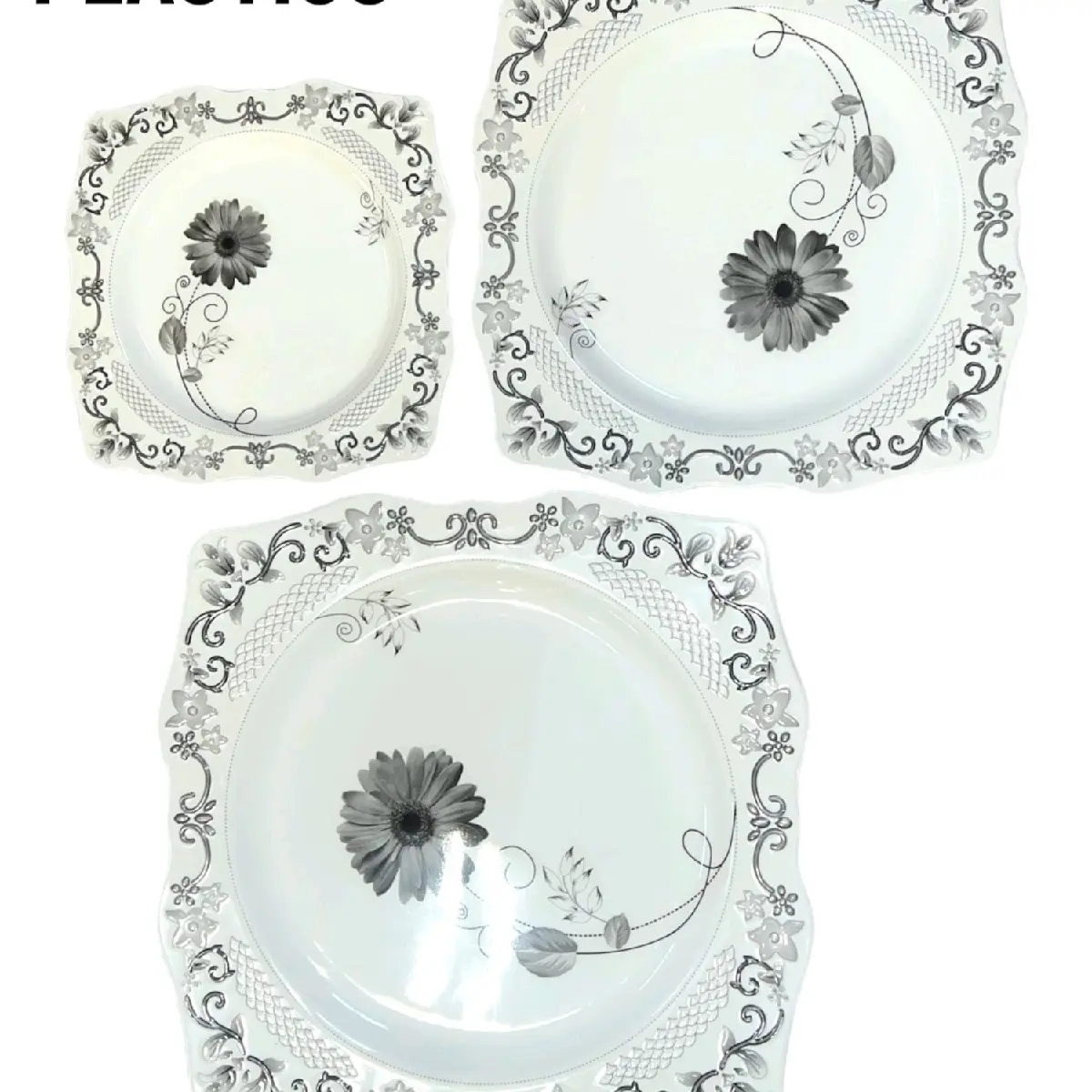 Melamine 3 piece plate set
