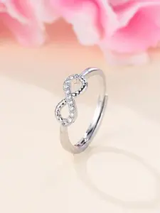 Fashion Hollow Out Rhinestone Inlaid Wedding Promise Rings for Women, Infinity Ring, Simple Vintage Jewelry for Party, Club, Casual Trendy Women Accessories, Engagement Ring for Women & Girl As Gift for Her